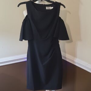 Eliza J Elegant Black Cold Shoulder Mini Dress